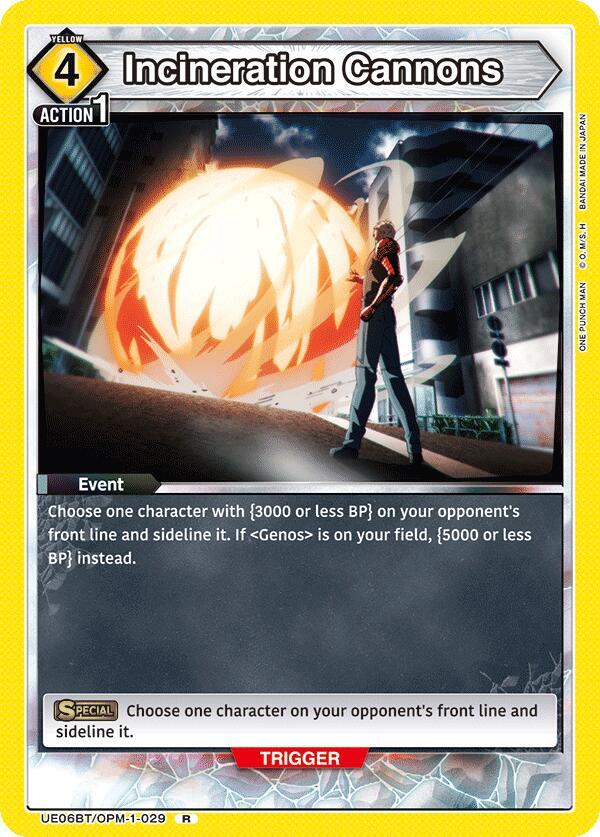 Incineration Cannons UE06BT/OPM-1-029 card from UE06BT: One Punch Man