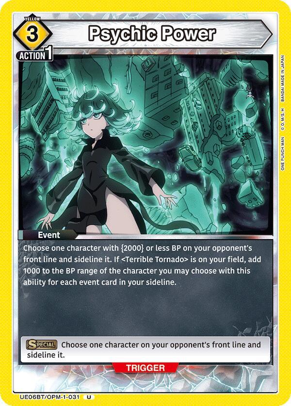 Psychic Power UE06BT/OPM-1-031 card from UE06BT: One Punch Man