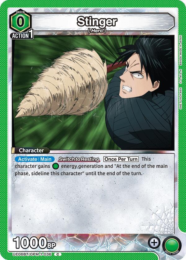 Stinger UE06BT/OPM-1-036 card from UE06BT: One Punch Man