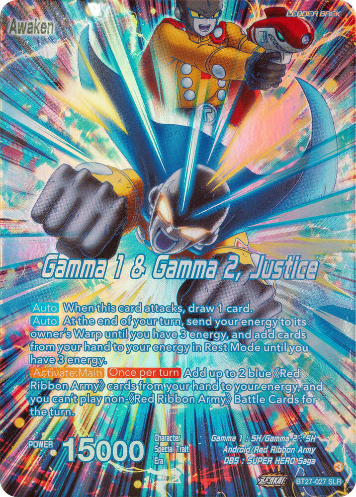 Gamma 2 // Gamma 1 & Gamma 2, Justice (SLR) BT27-027 card from History of Z