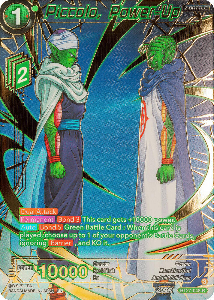 Piccolo, Power-Up (Gold-Stamped) BT27-048 card from History of Z
