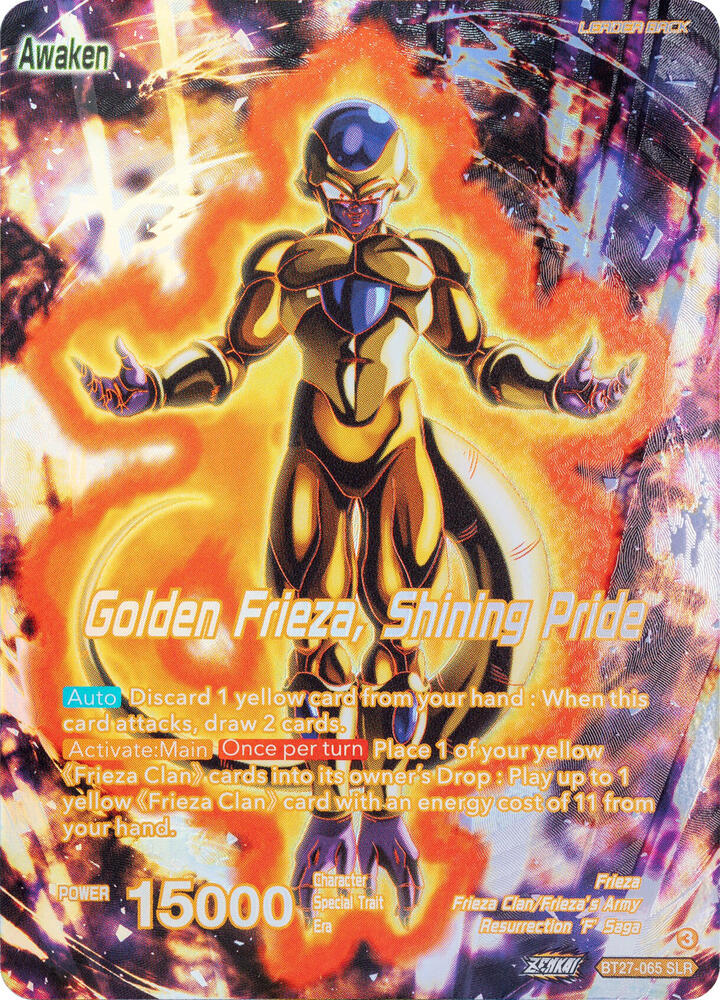 Frieza // Golden Frieza, Shining Pride (SLR) BT27-065 card from History of Z
