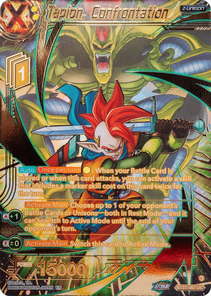 Tapion, Confrontation (Gold-Stamped) BT27-067 card from History of Z