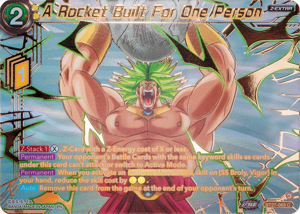 A Rocket Built For One Person (Gold-Stamped) BT27-069 card from History of Z
