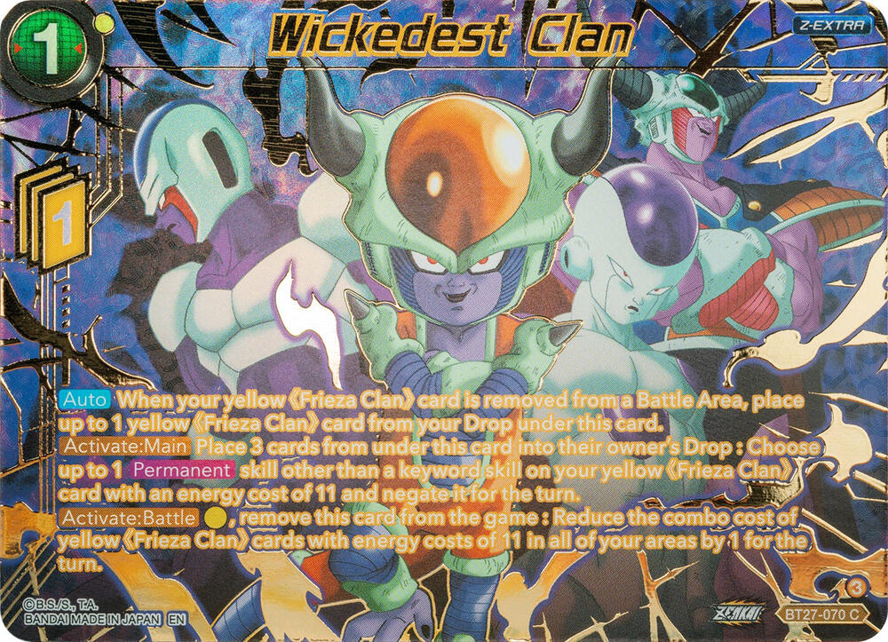 Wickedest Clan (Gold-Stamped) BT27-070 card from History of Z