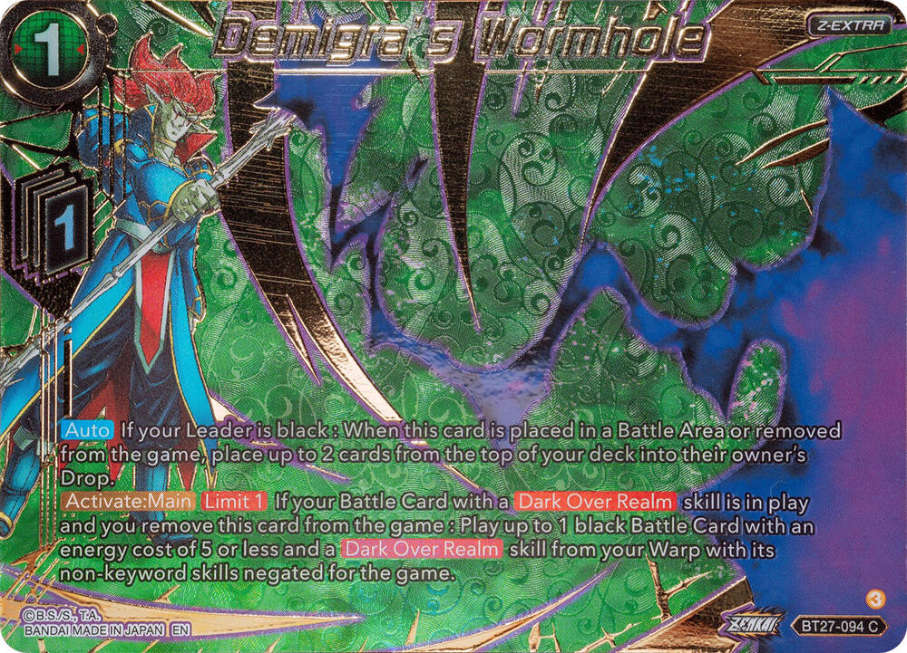 Demigra's Wormhole (Gold-Stamped) BT27-094 card from History of Z
