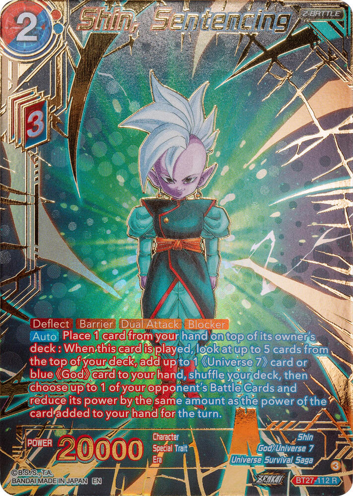 Shin, Sentencing (Gold-Stamped) BT27-112 card from History of Z