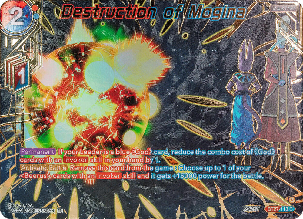 Destruction of Mogina (Gold-Stamped) BT27-113 card from History of Z