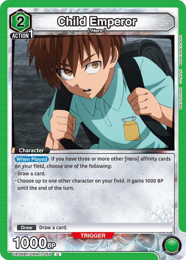 Child Emperor UE06BT/OPM-1-055 card from UE06BT: One Punch Man