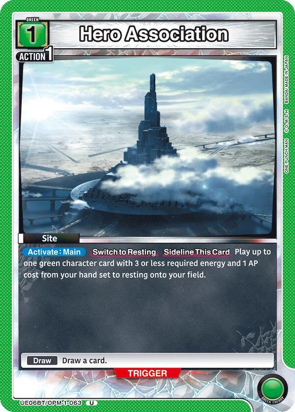 Hero Association UE06BT/OPM-1-063 card from UE06BT: One Punch Man