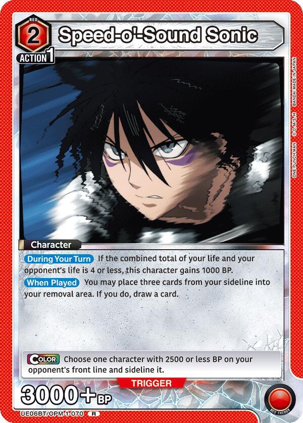 Speed-o'-Sound Sonic UE06BT/OPM-1-070 card from UE06BT: One Punch Man