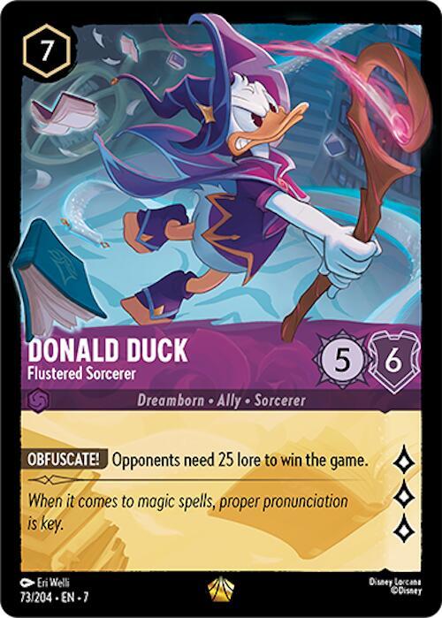 Donald Duck - Flustered Sorcerer 73/204 card from Archazia's Island