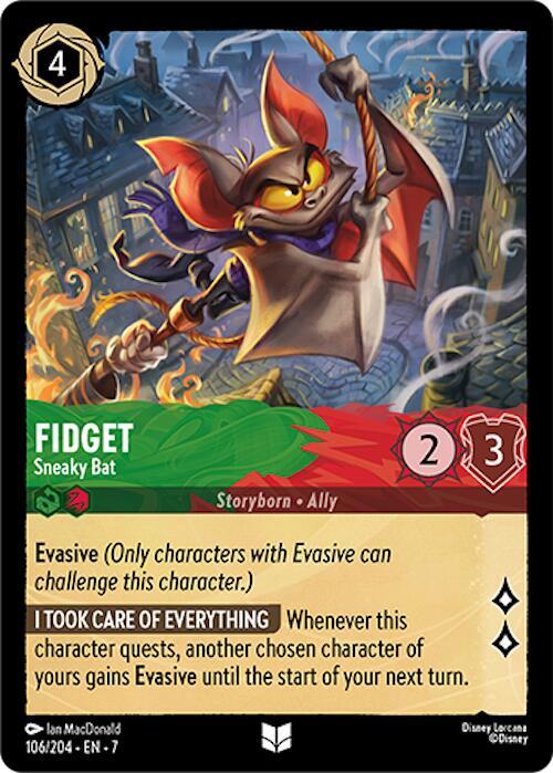 Fidget - Sneaky Bat 106/204 card from Archazia's Island