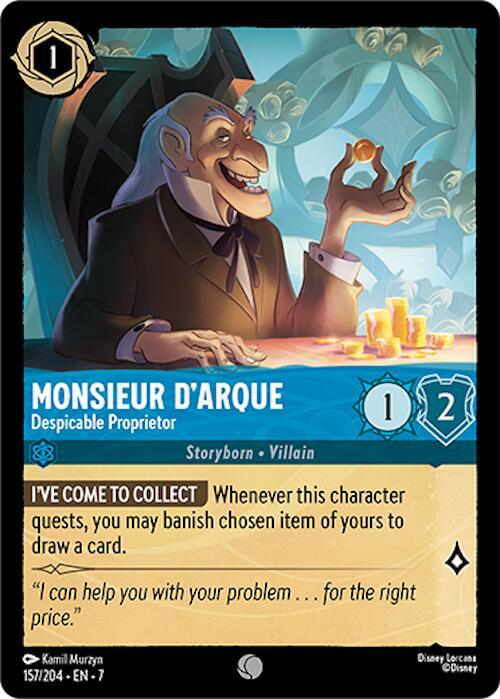 Monsieur D'Arque - Despicable Proprietor 157/204 card from Archazia's Island