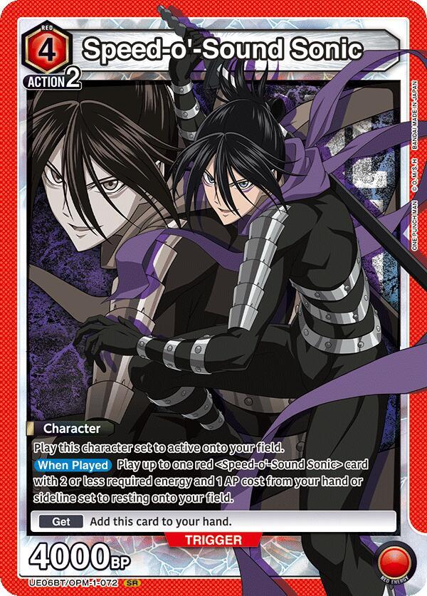 Speed-o'-Sound Sonic UE06BT/OPM-1-072 card from UE06BT: One Punch Man