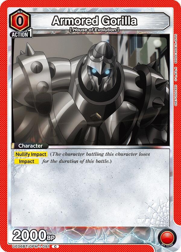 Armored Gorilla UE06BT/OPM-1-091 card from UE06BT: One Punch Man