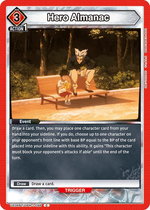 Hero Almanac UE06BT/OPM-1-098 card from UE06BT: One Punch Man