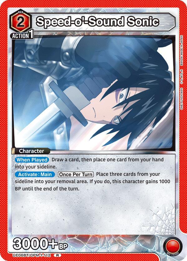 Speed-o'-Sound Sonic UE06BT/OPM-1-112 card from UE06BT: One Punch Man
