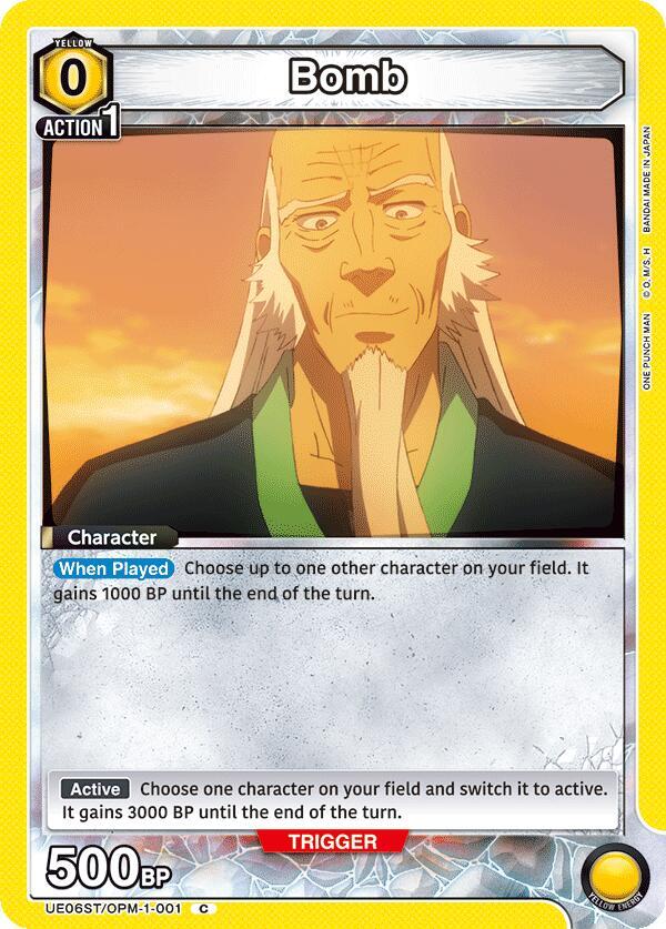 Bomb UE06ST/OPM-1-001 card from UE06ST: One Punch Man Starter Deck