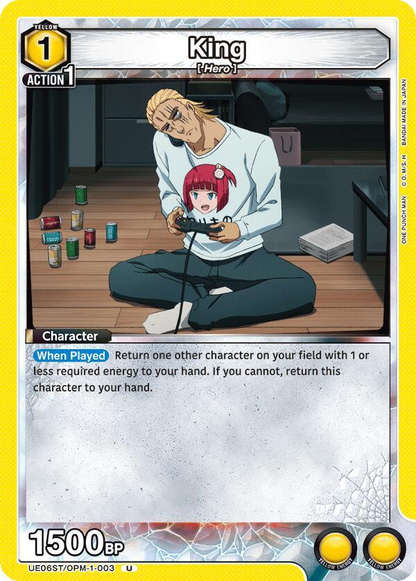 King UE06ST/OPM-1-003 card from UE06ST: One Punch Man Starter Deck
