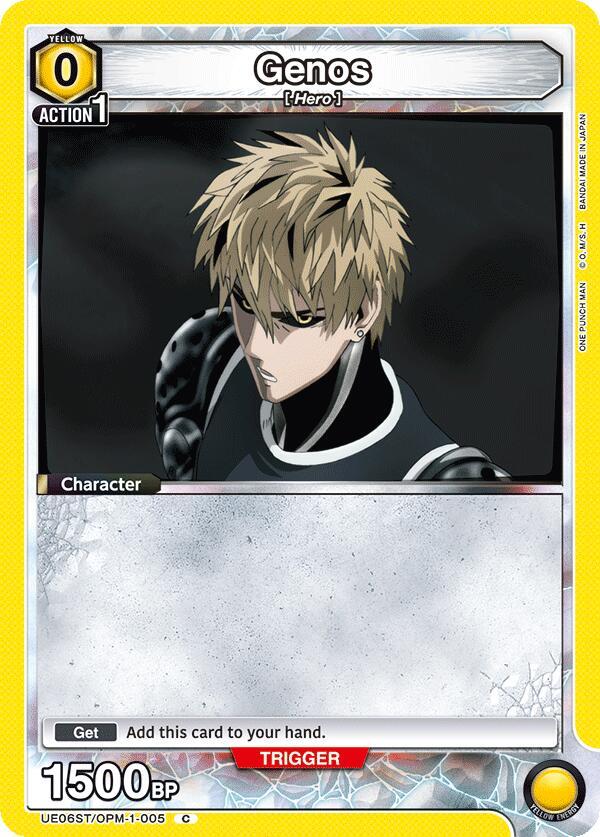 Genos UE06ST/OPM-1-005 card from UE06ST: One Punch Man Starter Deck