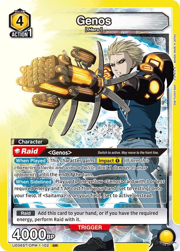 Genos UE06ST/OPM-1-102 card from UE06ST: One Punch Man Starter Deck