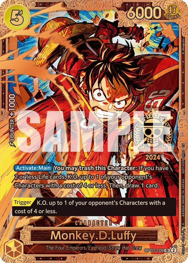 Monkey.D.Luffy (Championship 2024 World Final 3rd Place) OP07-109 card from One Piece Promotion Cards