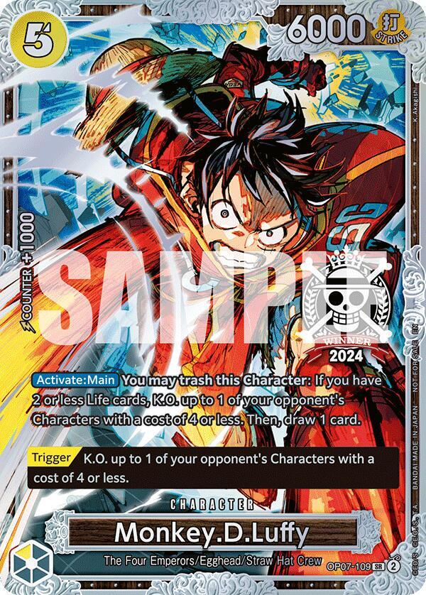 Monkey.D.Luffy (Championship 2024 World Final 2nd Place) OP07-109 card from One Piece Promotion Cards