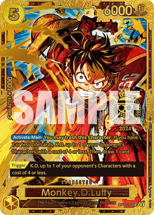Monkey.D.Luffy (Championship 2024 World Final 1st Place) OP07-109 card from One Piece Promotion Cards