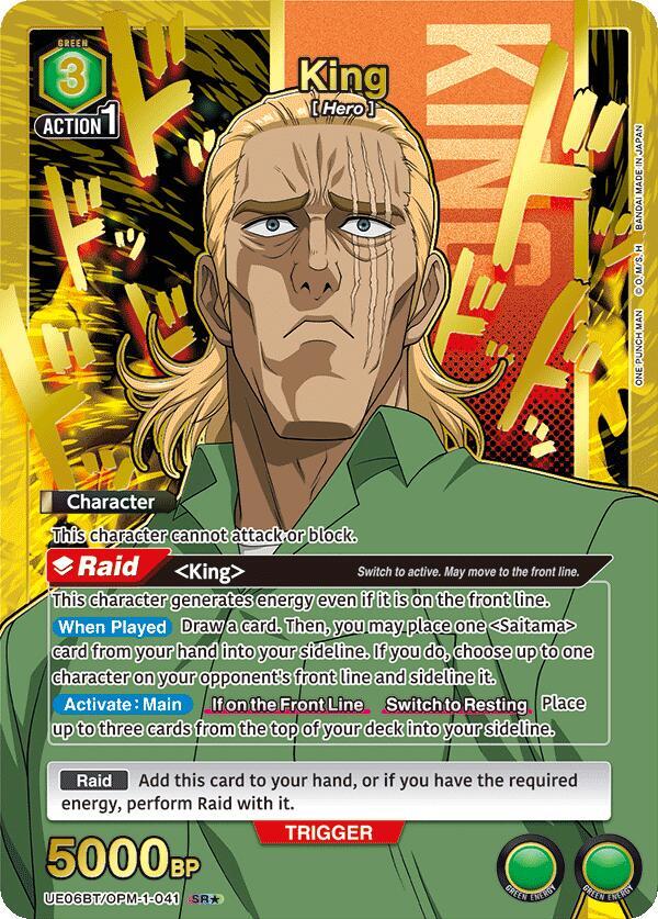 King (SR*) UE06BT/OPM-1-041 card from UE06BT: One Punch Man