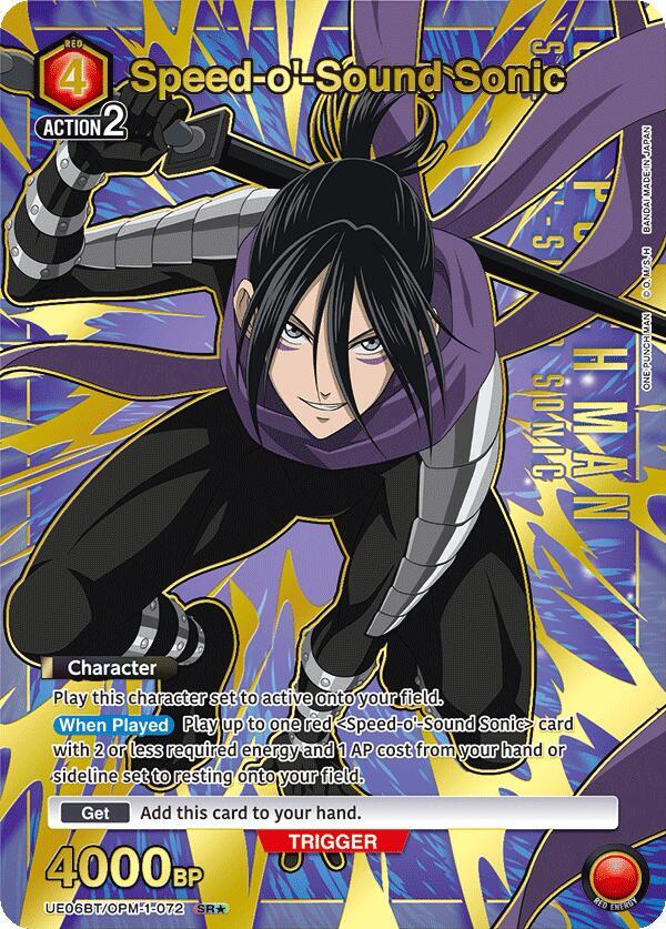Speed-o'-Sound Sonic (SR*) UE06BT/OPM-1-072 card from UE06BT: One Punch Man