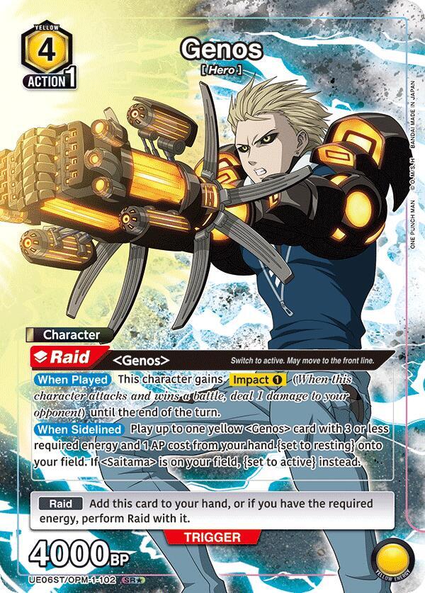 Genos (SR*) UE06ST/OPM-1-102 card from UE06ST: One Punch Man Starter Deck