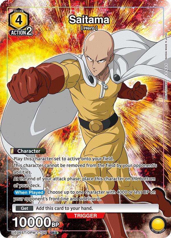 Saitama (SR*) UE06ST/OPM-1-106 card from UE06ST: One Punch Man Starter Deck