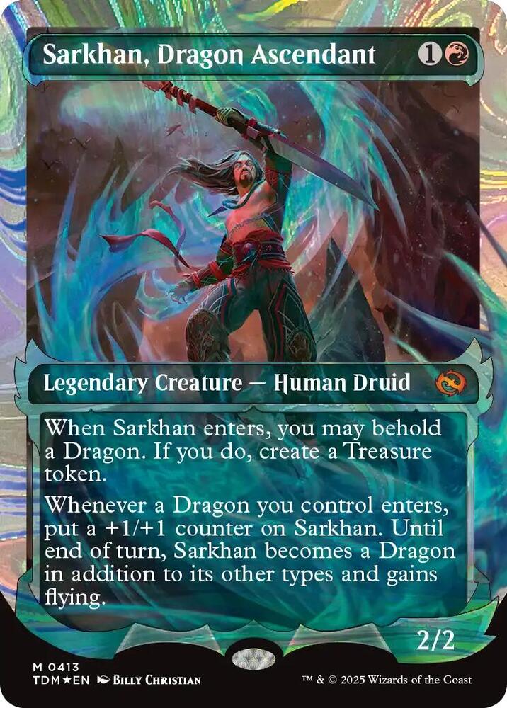 Sarkhan, Dragon Ascendant (Showcase) (Halo Foil) 413 card from Tarkir: Dragonstorm