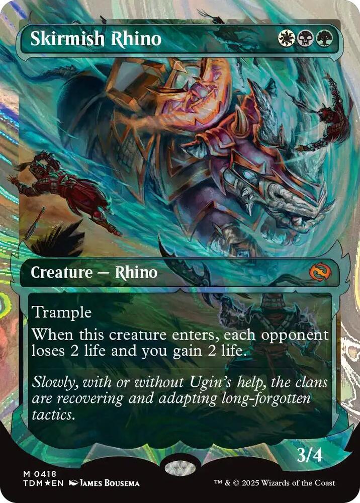 Skirmish Rhino (Showcase) (Halo Foil) 418 card from Tarkir: Dragonstorm