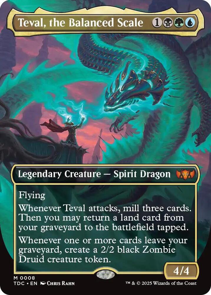 Teval, the Balanced Scale (Borderless) 8 card from Commander: Tarkir: Dragonstorm