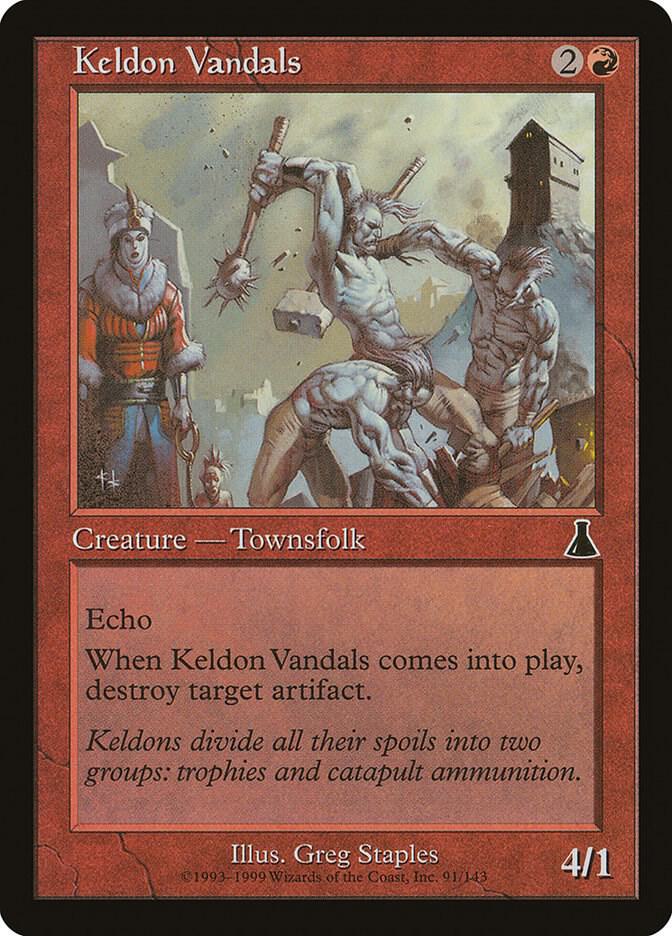 Keldon Vandals 91 card from Urza's Destiny
