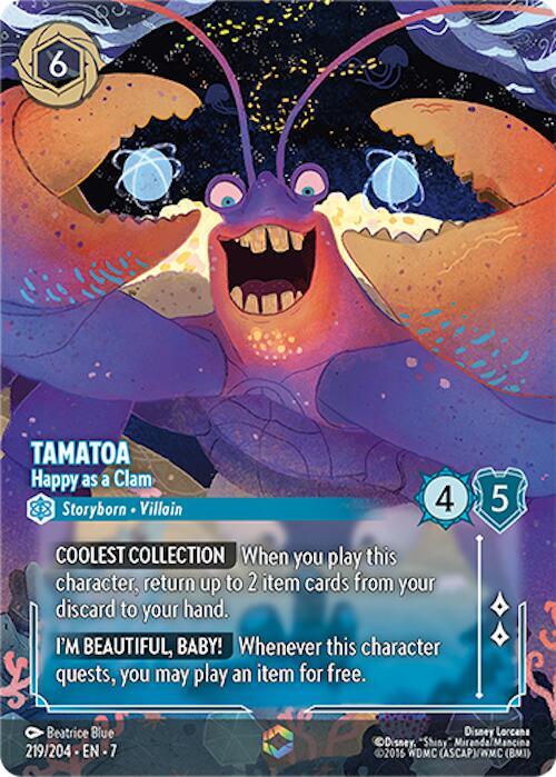 Tamatoa - Happy as a Clam (Enchanted) 219/204 card from Archazia's Island