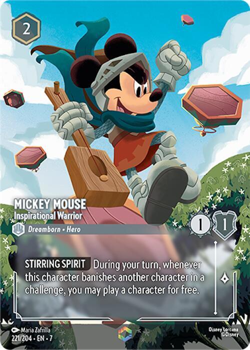 Mickey Mouse - Inspirational Warrior (Enchanted) 221/204 card from Archazia's Island