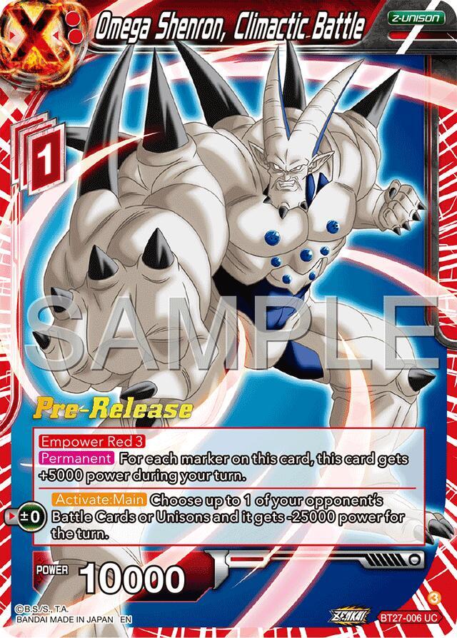 Omega Shenron, Climactic Battle BT27-006 card from History of Z Pre-Release Cards