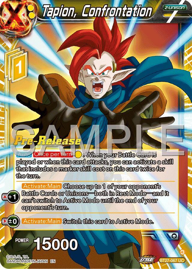 Tapion, Confrontation BT27-067 card from History of Z Pre-Release Cards