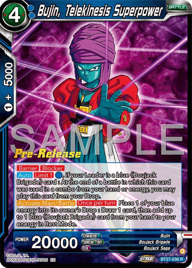 Bujin, Telekinesis Superpower BT27-036 card from History of Z Pre-Release Cards