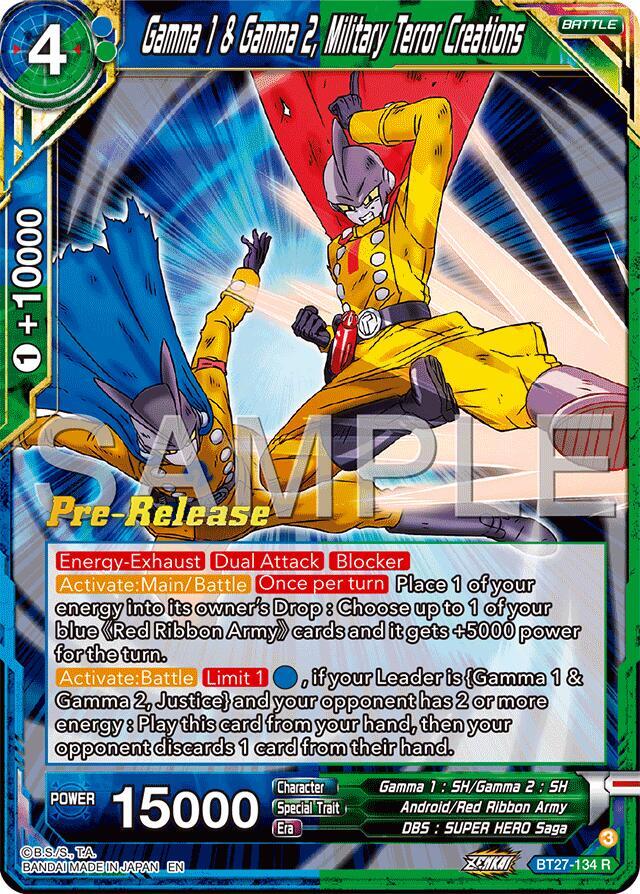 Gamna 1 & Gamma 2, Military Terror Creations BT27-134 card from History of Z Pre-Release Cards