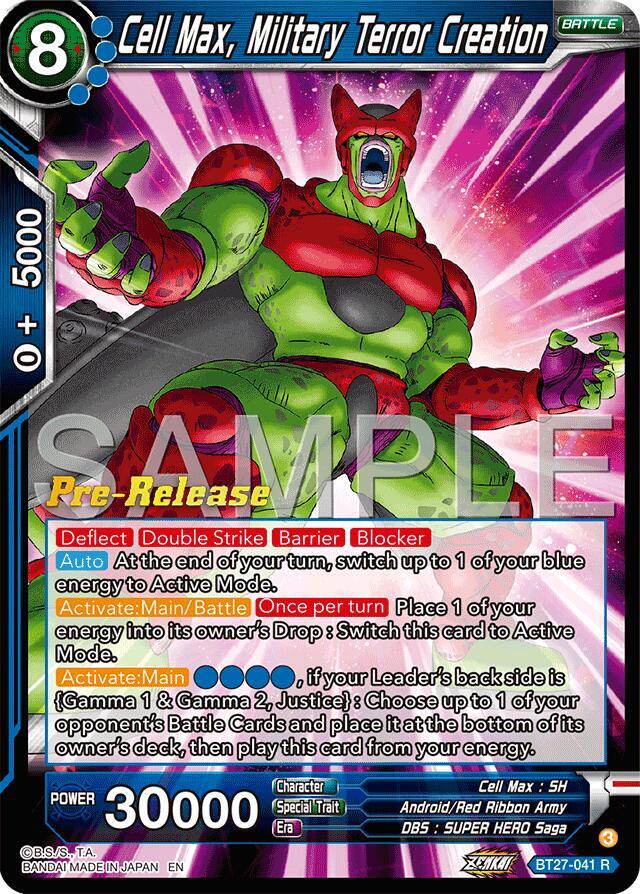 Cell Max, Military Terror Creation BT27-041 card from History of Z Pre-Release Cards