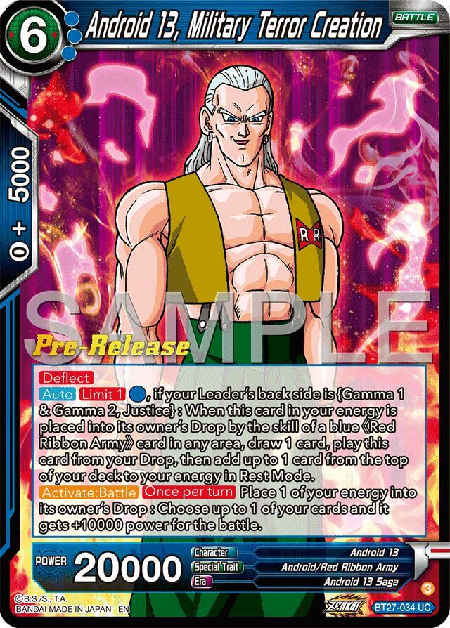 Android 13, Military Terror Creation BT27-034 card from History of Z Pre-Release Cards