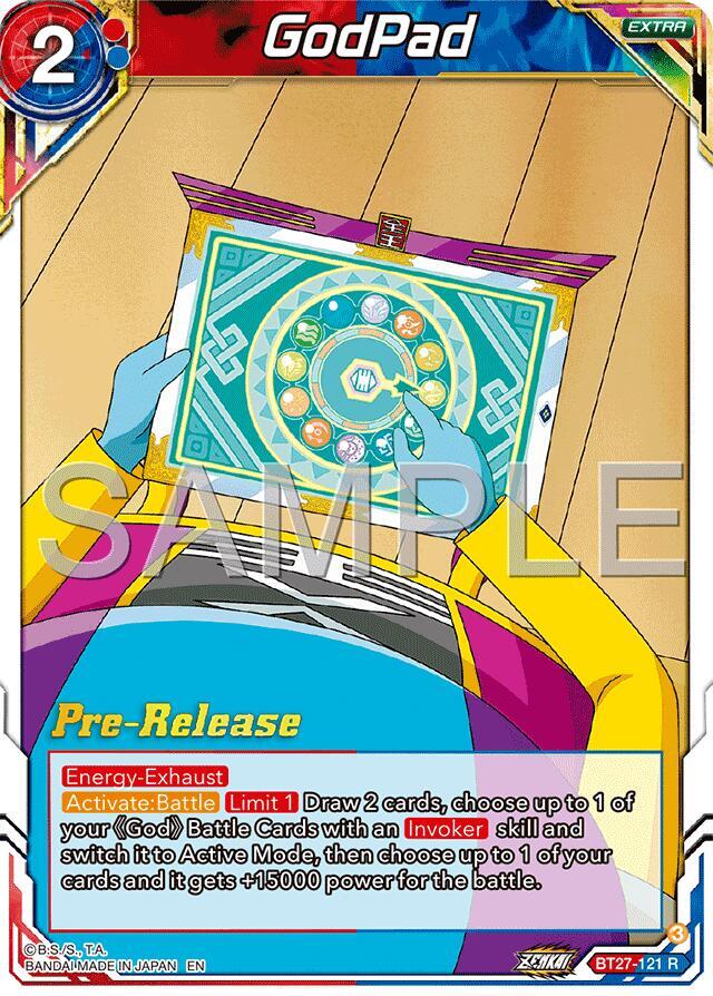 GodPad BT27-121 card from History of Z Pre-Release Cards
