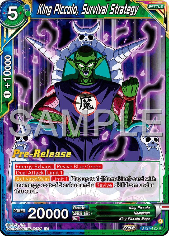 King Piccolo, Survival Strategy BT27-125 card from History of Z Pre-Release Cards