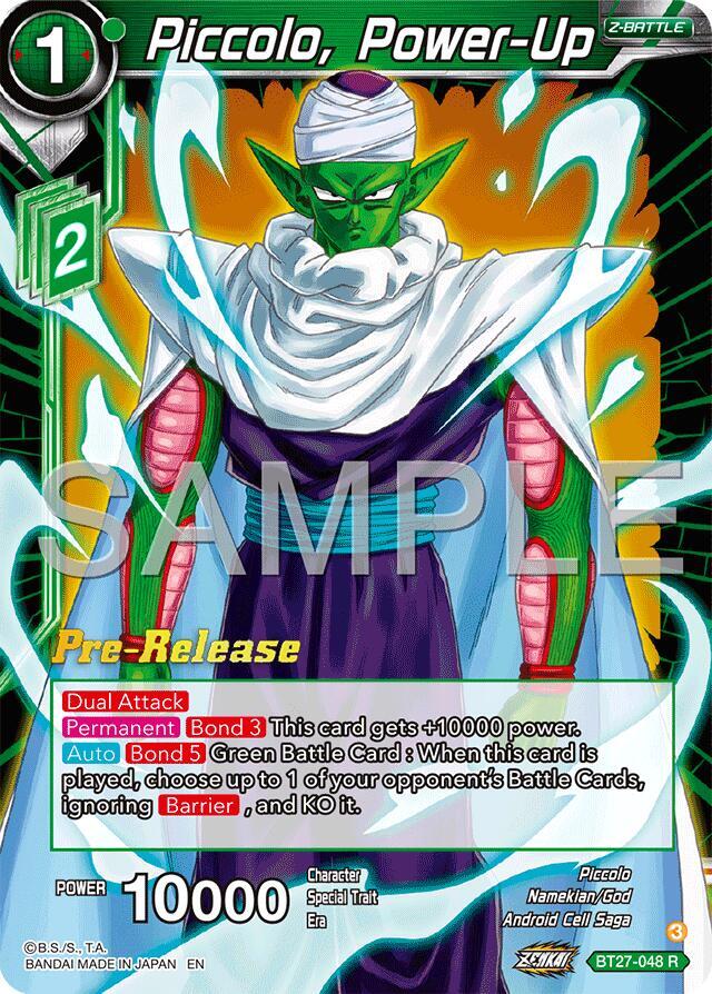 Piccolo, Power-Up BT27-048 card from History of Z Pre-Release Cards