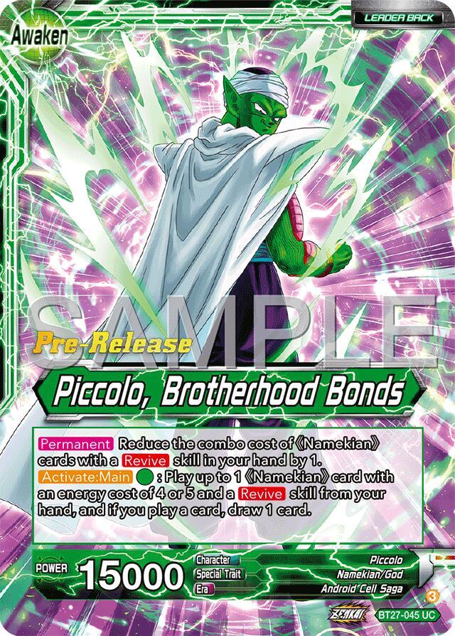 Piccolo // Piccolo, Brotherhood Bonds BT27-045 card from History of Z Pre-Release Cards