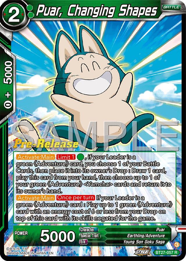 Puar, Changing Shapes BT27-057 card from History of Z Pre-Release Cards